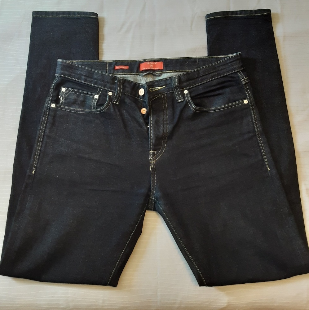Topman buttonfly stretch skinny jeans